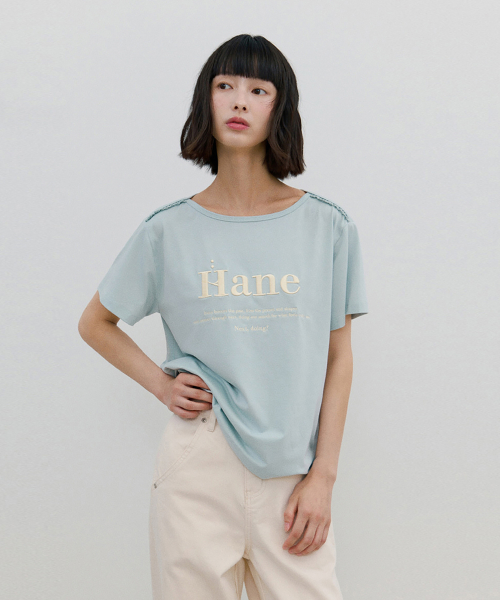 하네() [THE H] 레이스 보트넥 티셔츠_Aqua Soda 상품 이미지