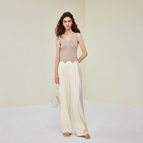 YY_Commuter striped wide pants