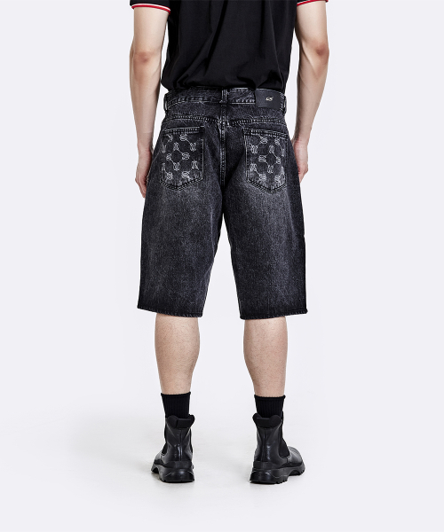 Denim Bermuda Shorts - Washed Black