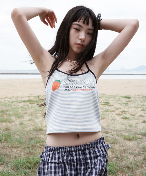 원더비지터() KAWAii Halterneck Top [Blue] 상품 이미지