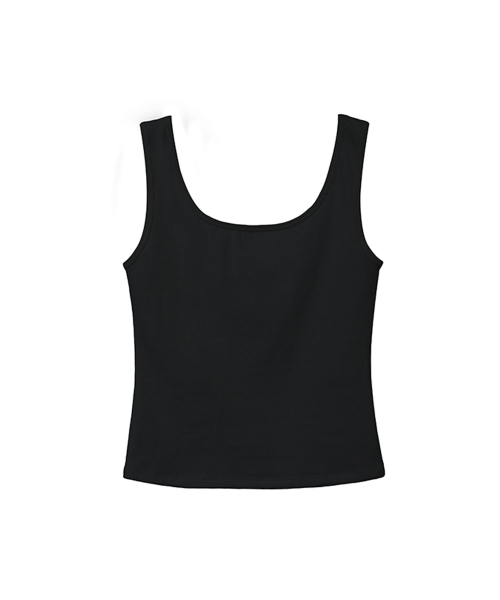 lotsyou_Basic Deep Sleeveless Black