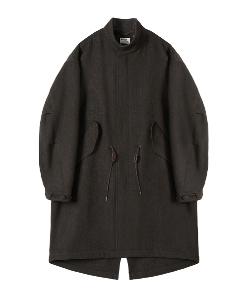 Wool Fishtail Parka Dark Brown