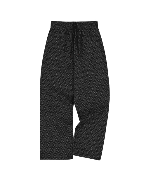 Waffle Jaquard Denim Pants Black