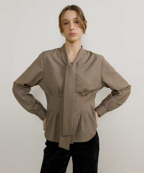 CROFFLE TIE BLOUSE_CHECK VER