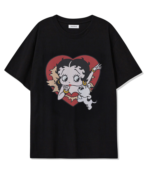 Оверсайз футболка Betty Boop Heart Burst Black
