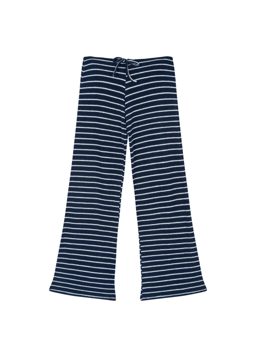 Lowrise terry stripe pants - navy