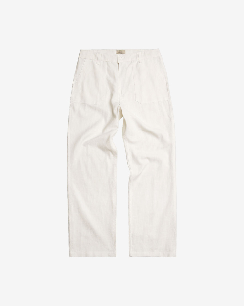 Utility Linen Fatigue Pants (Ivory)