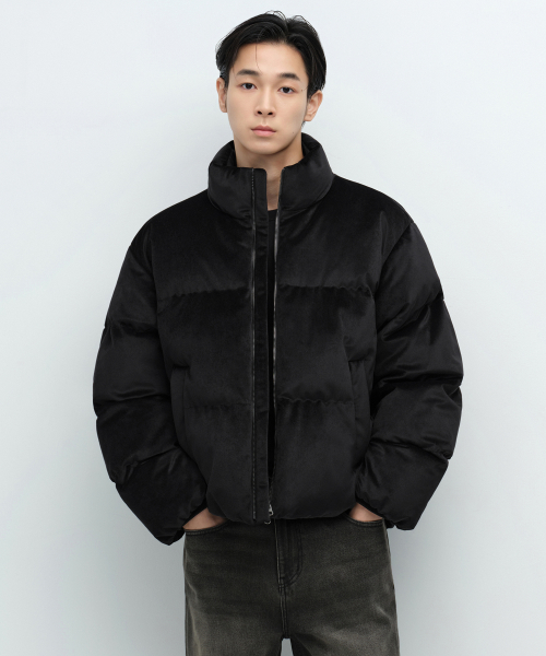 Ежедневная стёганая куртка Daily Puffer бархатная, Black