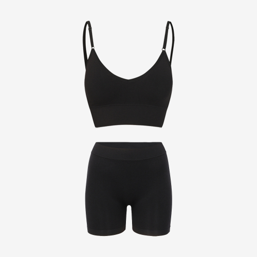 [SET] Бесшовный топ V-fit из модала и шорты
