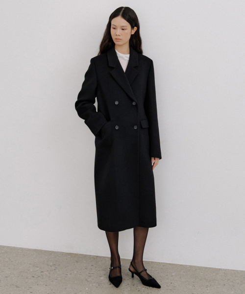 CASHMERE DOUBLE STAND LONG COAT_BLACK