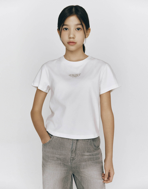 지오다노 주니어() 여아 헴라인 크롭 반팔티 03395520 [2color] 상품 이미지