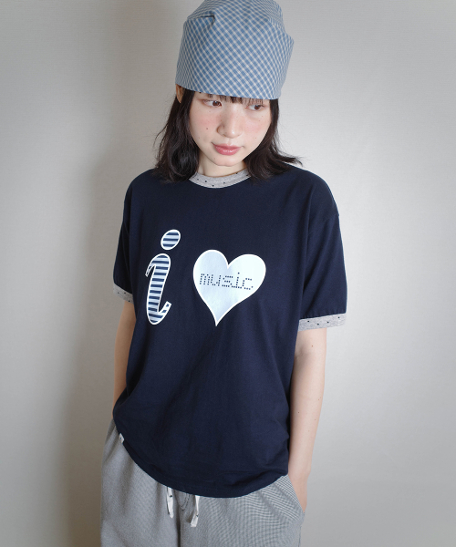 [CAVISH] I LOVE MUSIC RINGER SS TEE ★大人気★ CAVISH I LOVE MUSIC RINGER SS TEE