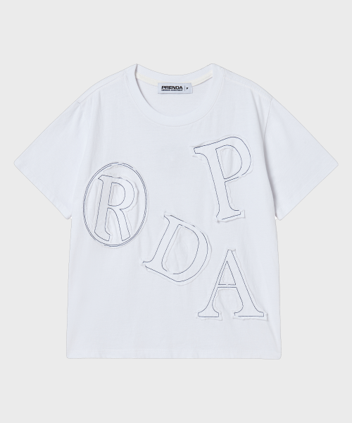PRENDA☆PRDA BIG PATCH CREWNECK TEE PRDA SPRAY BIG PATCH CHECK STAR CREWNECK TEE BLACK