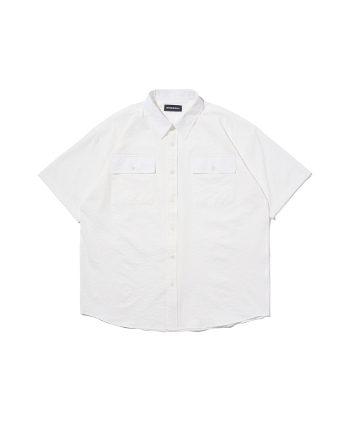 Рубашка из сирсакера с карманом (White)