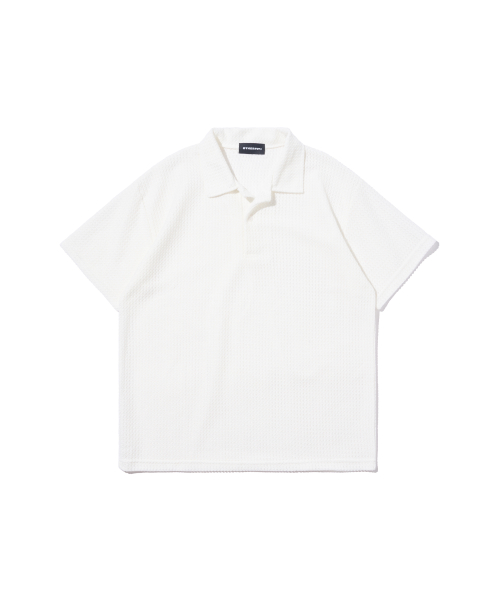 Летний сетчатый трикотажный поло (White)