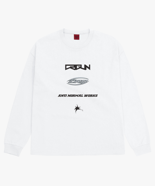 Лонгслив System Logo Tee Max Over Fit WHITE