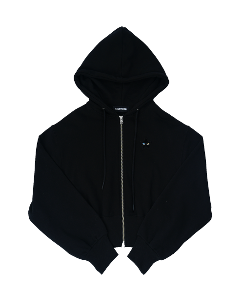 Укороченный худи на двухсторонней молнии (Black)