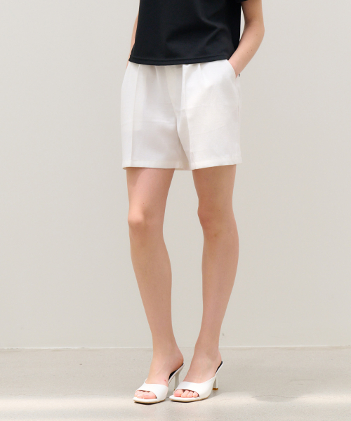 Шорты MET Linen Blend со складками Modern Ivory