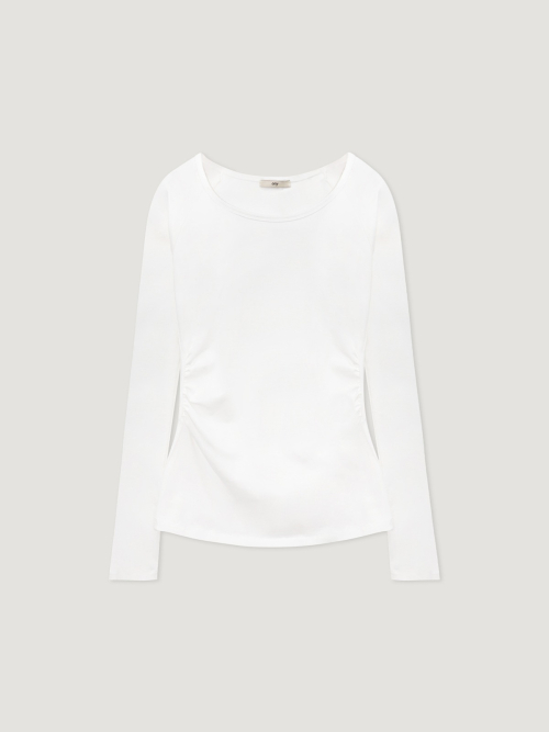 боковой Shirring T-рубашка