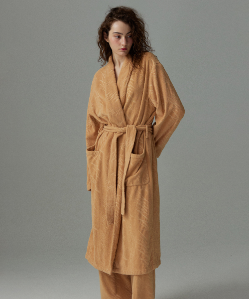[ESSENTIAL] Terry logo pattern bathrobes