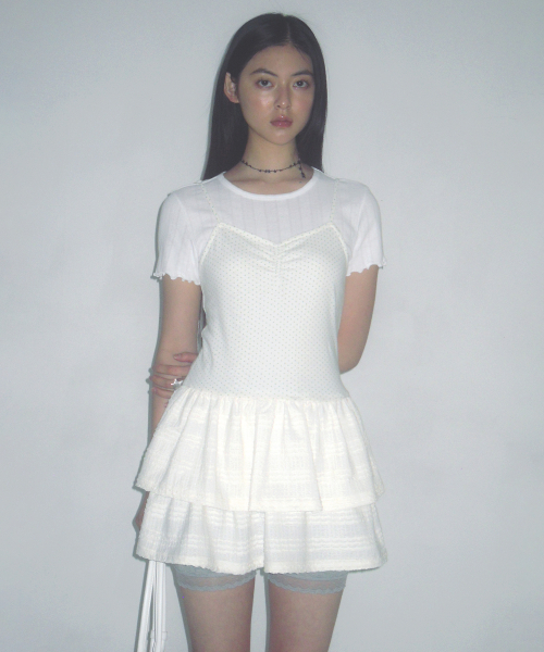 Dot Garden Dress Ivory