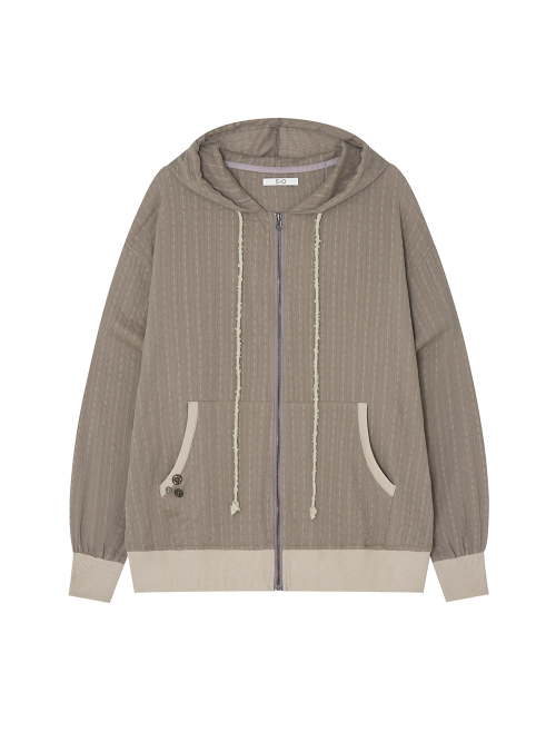Свободный худи на молнии [Grey]
