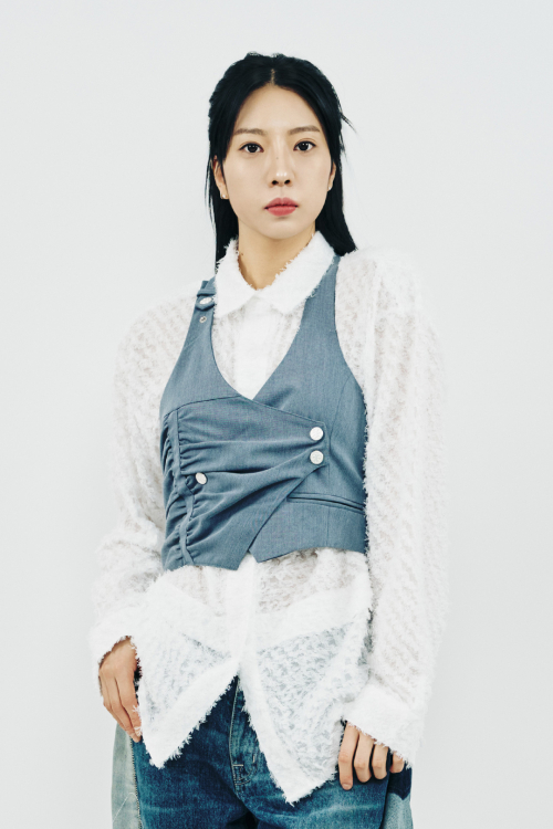 UNBLANCE SHIRRING VEST_BL