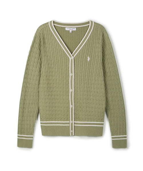 Классический хлопковый кардиган _ Olive Green