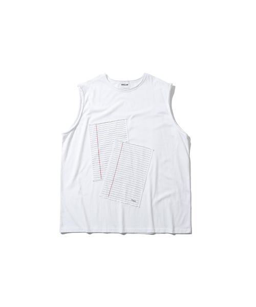 앵글런(ANGLAN) Notebook Patch Sleeveless - White - 사이즈