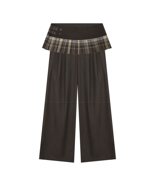 L19 CHECK PLEATS WRAP комплект(коричневый)
