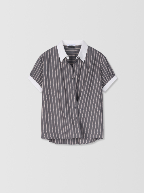 Alex Button Up Short Shirt_Grey
