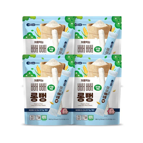 베베쿡() 처음먹는 빼빼롱뻥 유기농 백미 4봉 상품 이미지