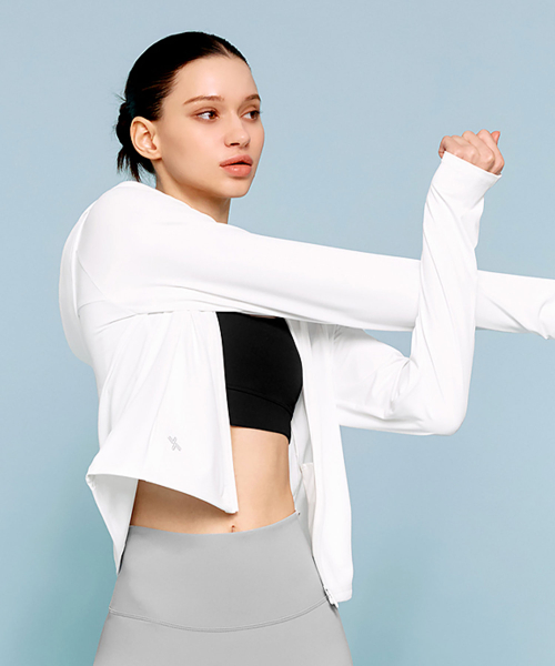 Летняя куртка на молнии UV cut Off-White XWFHJ01J2