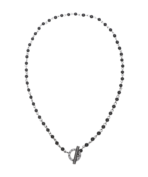 Black Chain Pearl Necklace_[Light]