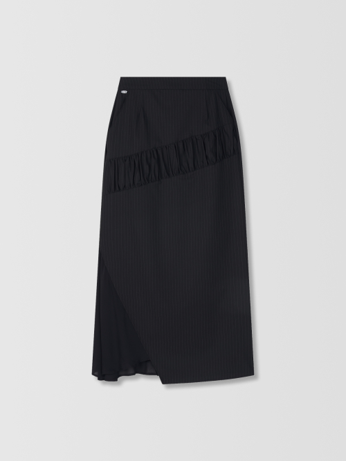 Flaubert Shirring Skirt_Black