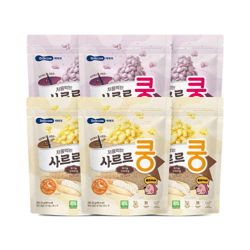 베베쿡() 처음먹는 유기농 사르르쿵 6봉(오리지널3+자색고구마3) 상품 이미지