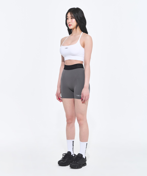 REFLECTIVE OUT BAND POCKET 3.5 BIKER SHORTS [CHARCOAL]