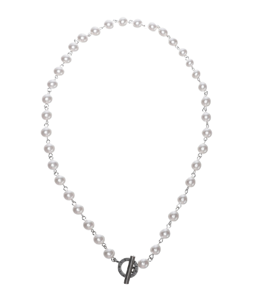 White Chain Pearl Necklace_[Bold]