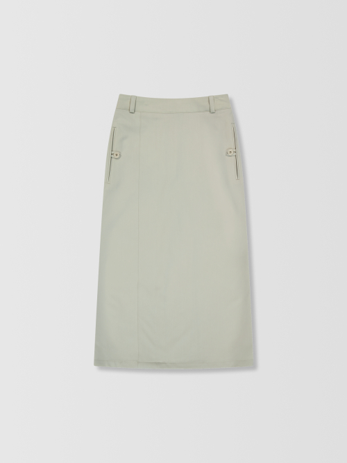 Button Pocket Haze Skirt _ Cream