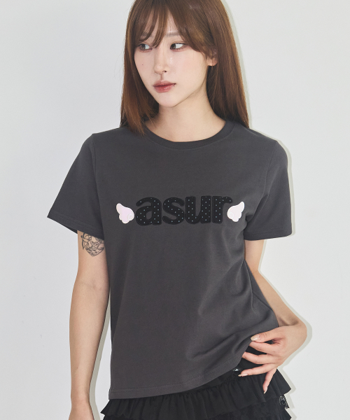 애즈유아() 시그니처 엔젤핏 티셔츠 차콜 상품 이미지