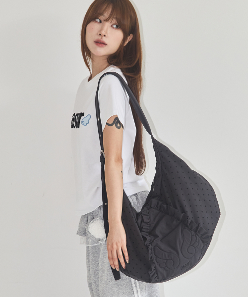 애즈유아() 엔젤 러플 빅 도트 백 차콜 상품 이미지