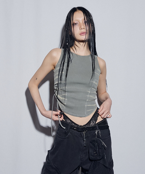 Incision Cat Washing Sleeveless Khaki