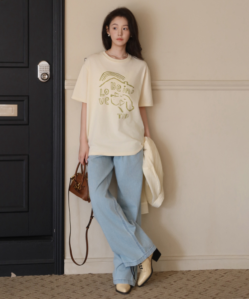 Textured washing classic denim pants TISU01DP02_Light Blue