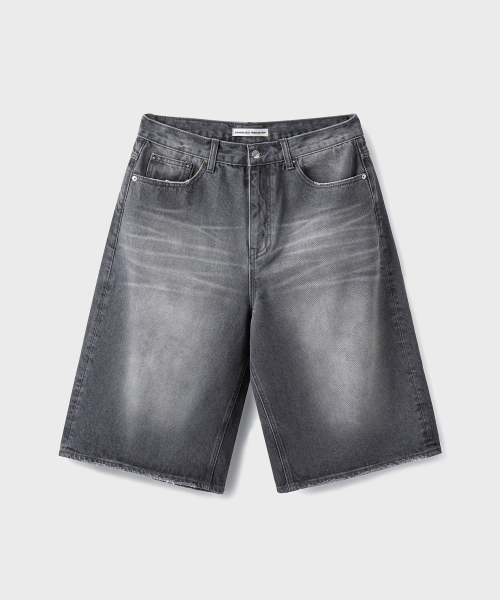 LARGE BERMUDA DENIM SHORTS [WASHED GRAY]