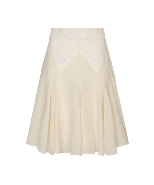 Bali Lace Flare Skirt (Oat Cream)