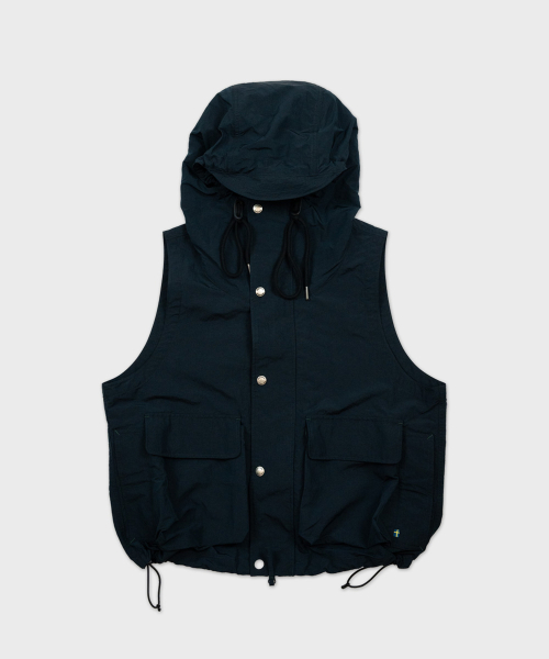 Нейлоновый жилет с капюшоном - NAVY