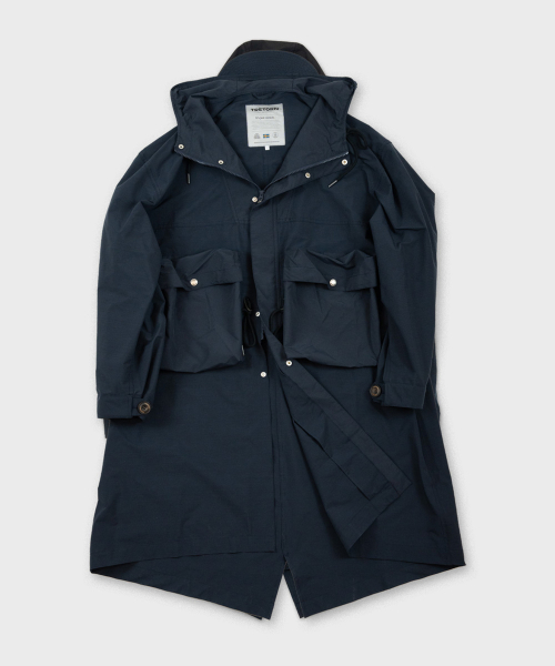Нейлоновая парка-фиштейл с капюшоном - NAVY