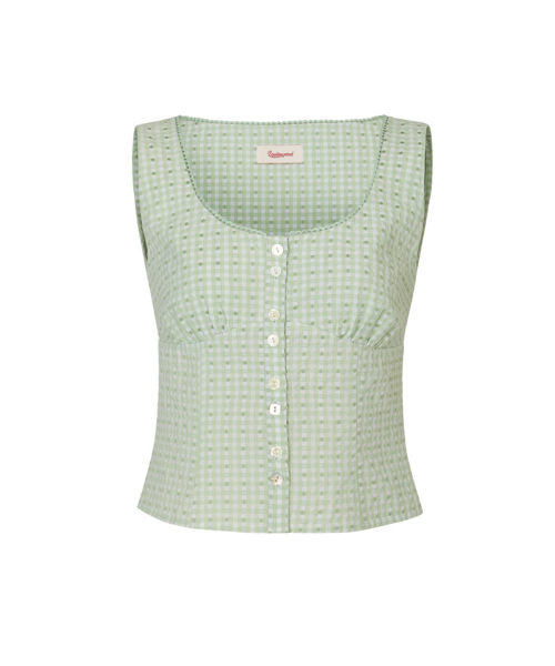 Olive Button Sleeveless (Green)