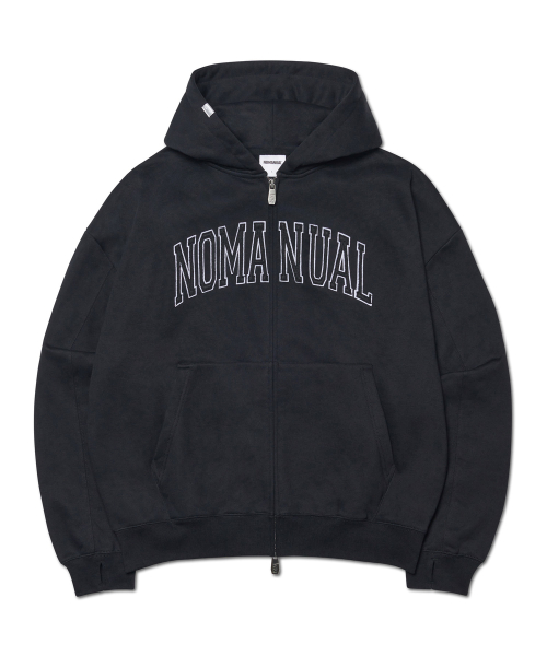 B.A HOODED ZIP-UP - BLACK