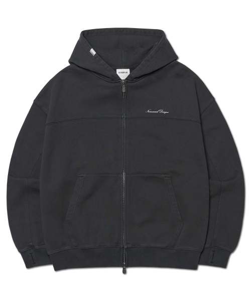 G.L HOODED ZIP-UP - BLACK